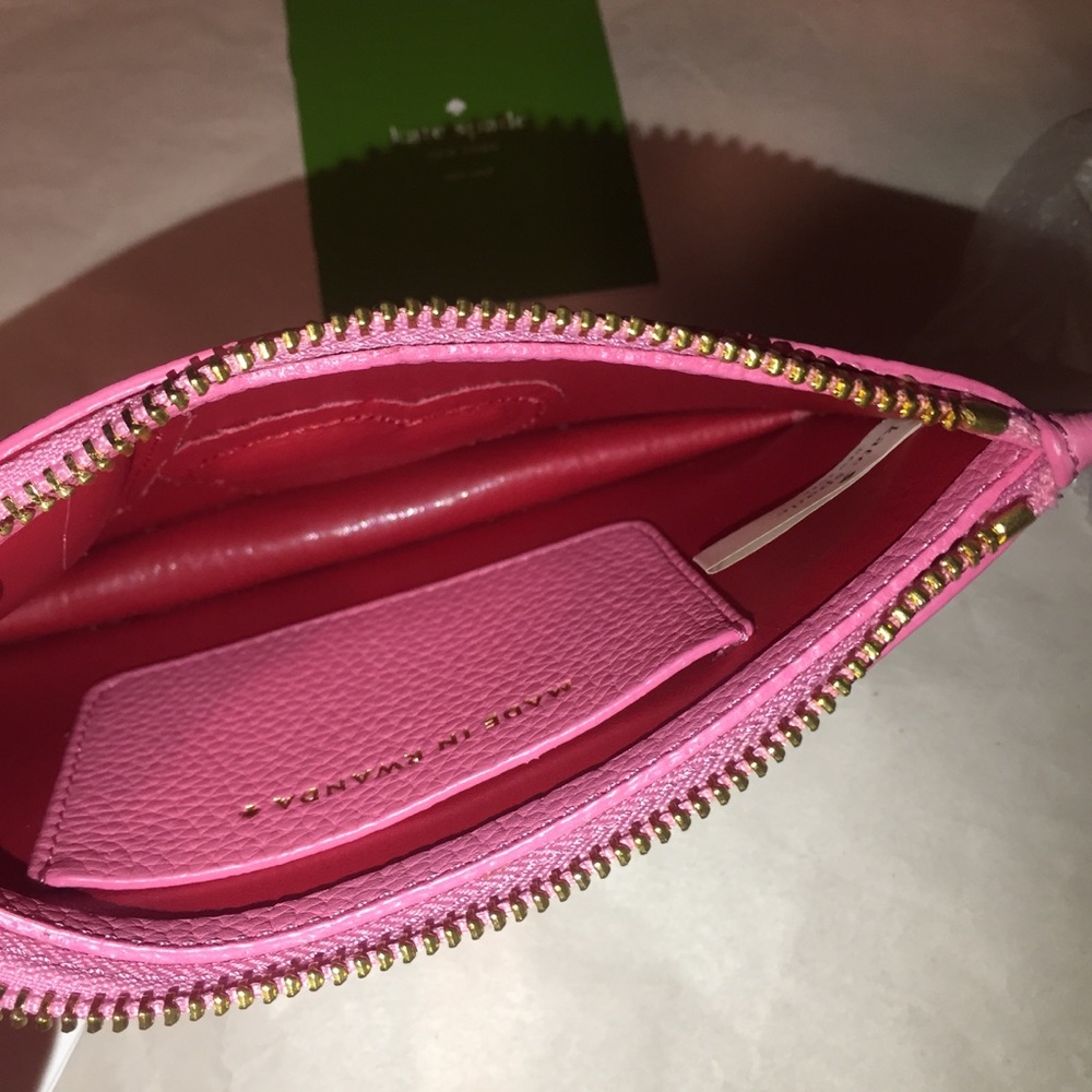 Kate spade mini leather pink Wristlet red hearts - Picture 6 of 8